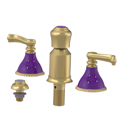 Rubinet Bidet Fitting with Spray, Diverter, and Vacum Breaker (Less Drain) Satin Brass