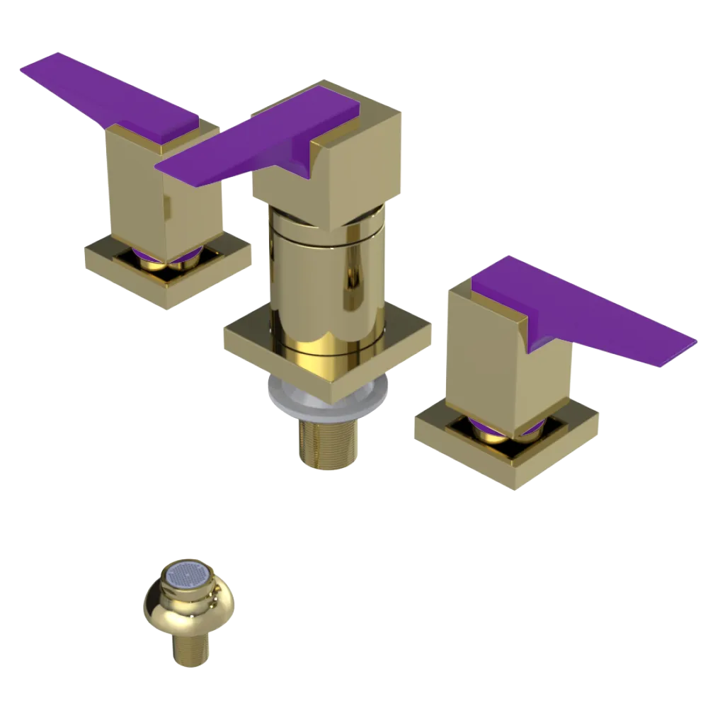 Rubinet Bidet Fitting with Spray, Diverter, and Vacuum Breaker (less drain) Gold