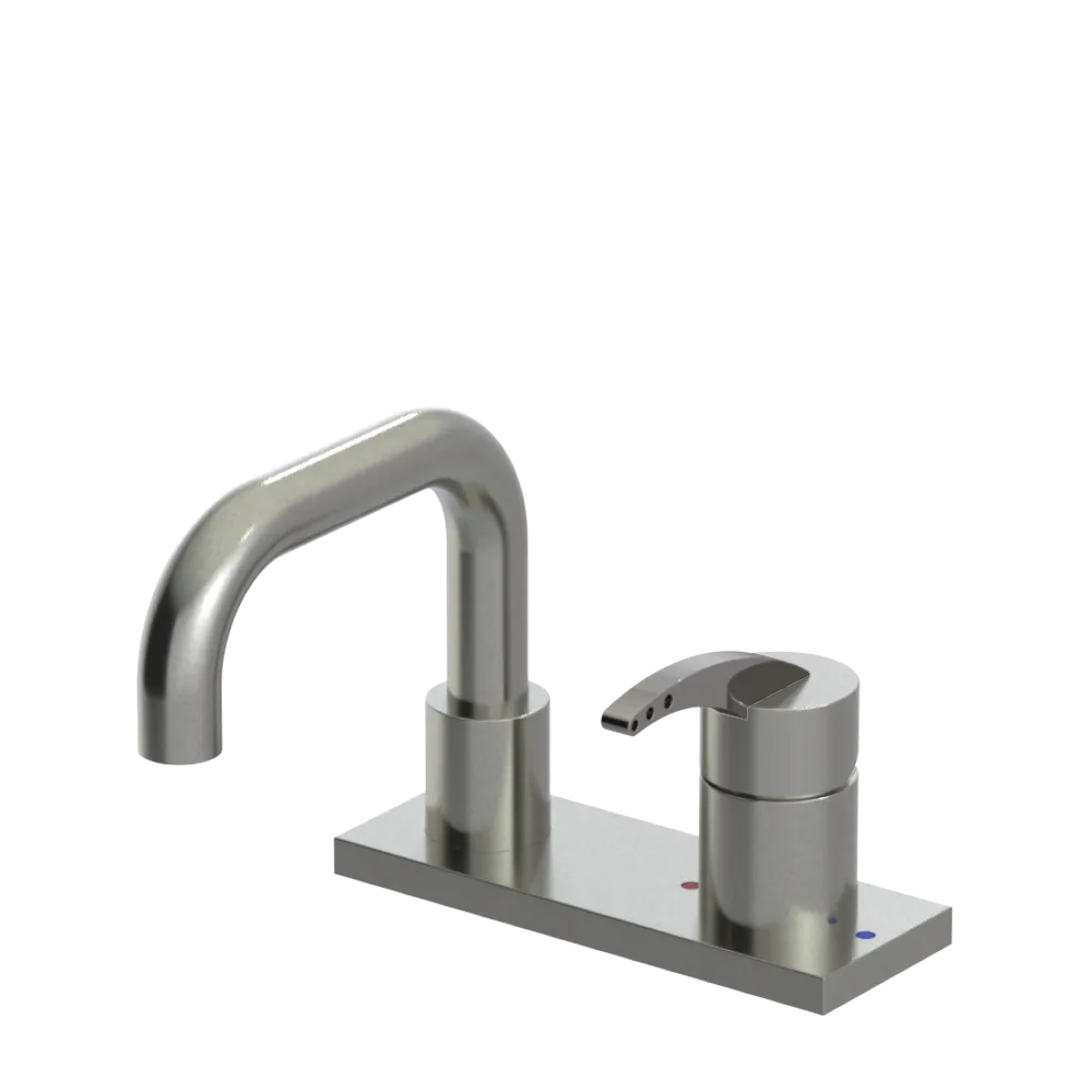 Rubinet 4" Centre Single Control Lav. Set. with Genesis spout (less drain) Satin Nickel