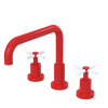 Rubinet Widespread Kitchen Set Red