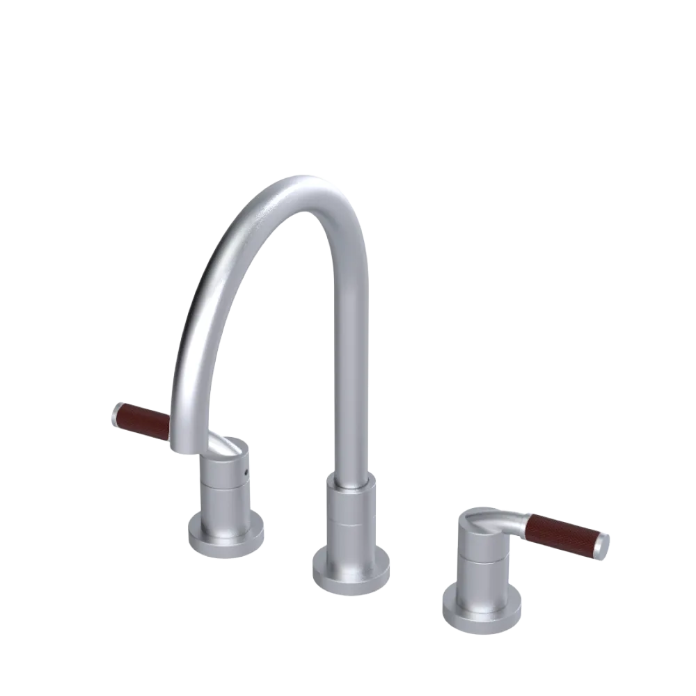 Rubinet Widespread Kitchen Set Satin Chrome