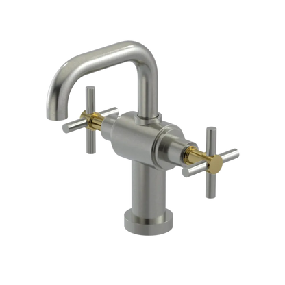 Rubinet Single Hole Dual Handle Lav. Set. (less drain) Satin Nickel