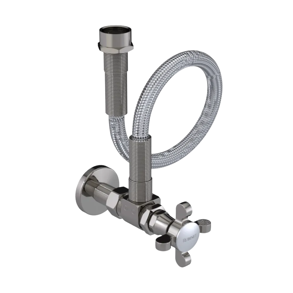 Rubinet Exposed Supply Kit (classic) x2 Polished Nickel