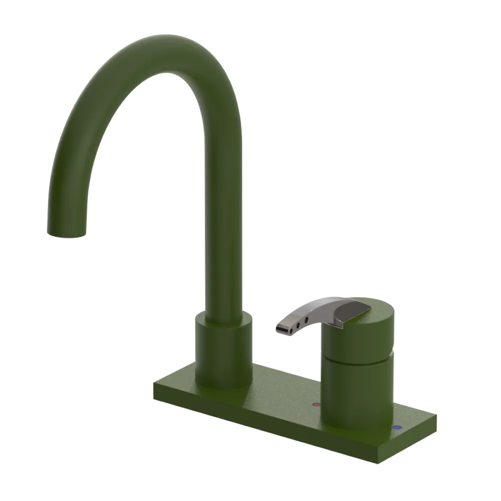 Rubinet 4" Centre Single Control Lav. Set. (less drain) Green Envy