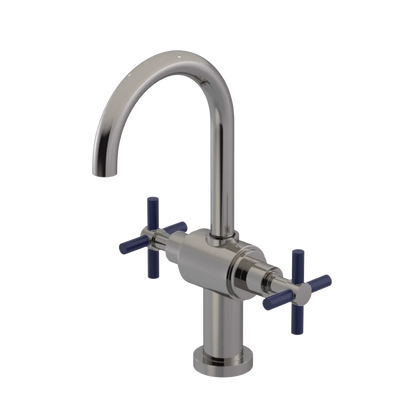 Rubinet Single Hole Dual Handle Lav. Set with LaSalle Spout (less drain) Polished Nickel