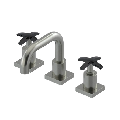 Rubinet Widespread Lav. Set. with Genesis spout (less drain) Satin Nickel