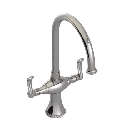 Rubinet Two Handle Single Hole Kitchen Set Polished Nickel