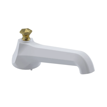 Rubinet Tub Filler Spout Deck Mount Matt White