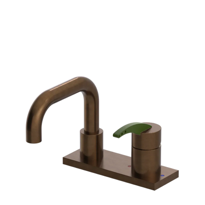 Rubinet 4" Centre Single Control Lav. Set. with Genesis spout (less drain) Tuscan Brass