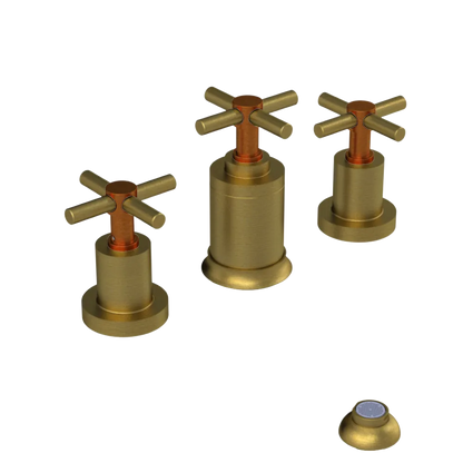 Rubinet Bidet Fitting with Spray, Diverter, and Vacuum Breaker (less drain) Antique Brass Matt