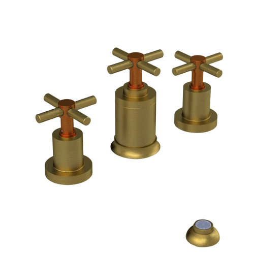 Rubinet Bidet Fitting with Spray, Diverter, and Vacuum Breaker (less drain) Antique Brass Matt