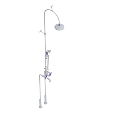Rubinet Floor Mount Tub & Shower with hand held shower Matt White