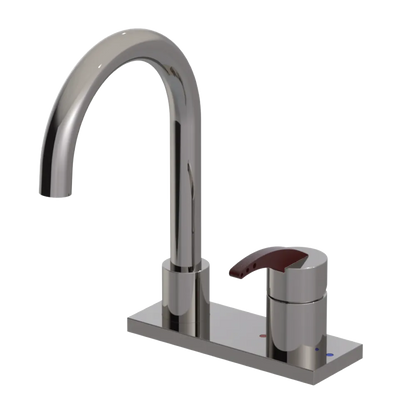 Rubinet 4" Centre Single Control Lav. Set. (less drain) Polished Nickel