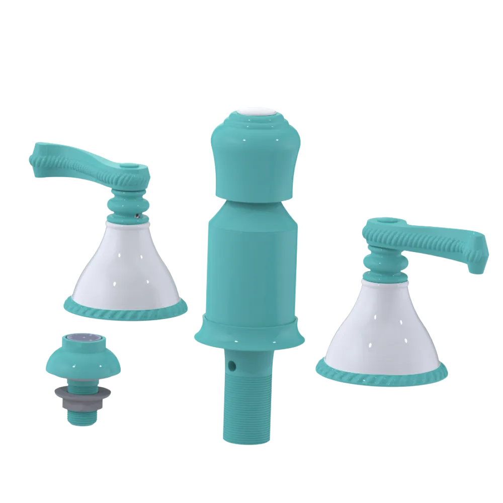 Rubinet Bidet Fitting with Spray, Diverter, and Vacum Breaker (Less Drain) Aqua