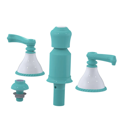 Rubinet Bidet Fitting with Spray, Diverter, and Vacum Breaker (Less Drain) Aqua