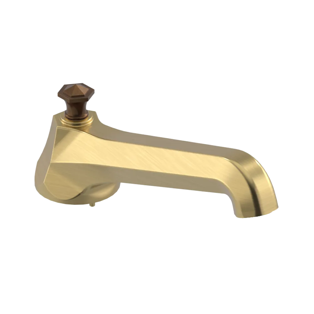 Rubinet Tub Filler Spout Deck Mount Satin Brass