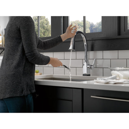Delta Single Handle Pull-Down Kitchen Faucet with Touch2O and ShieldSpray Technologies