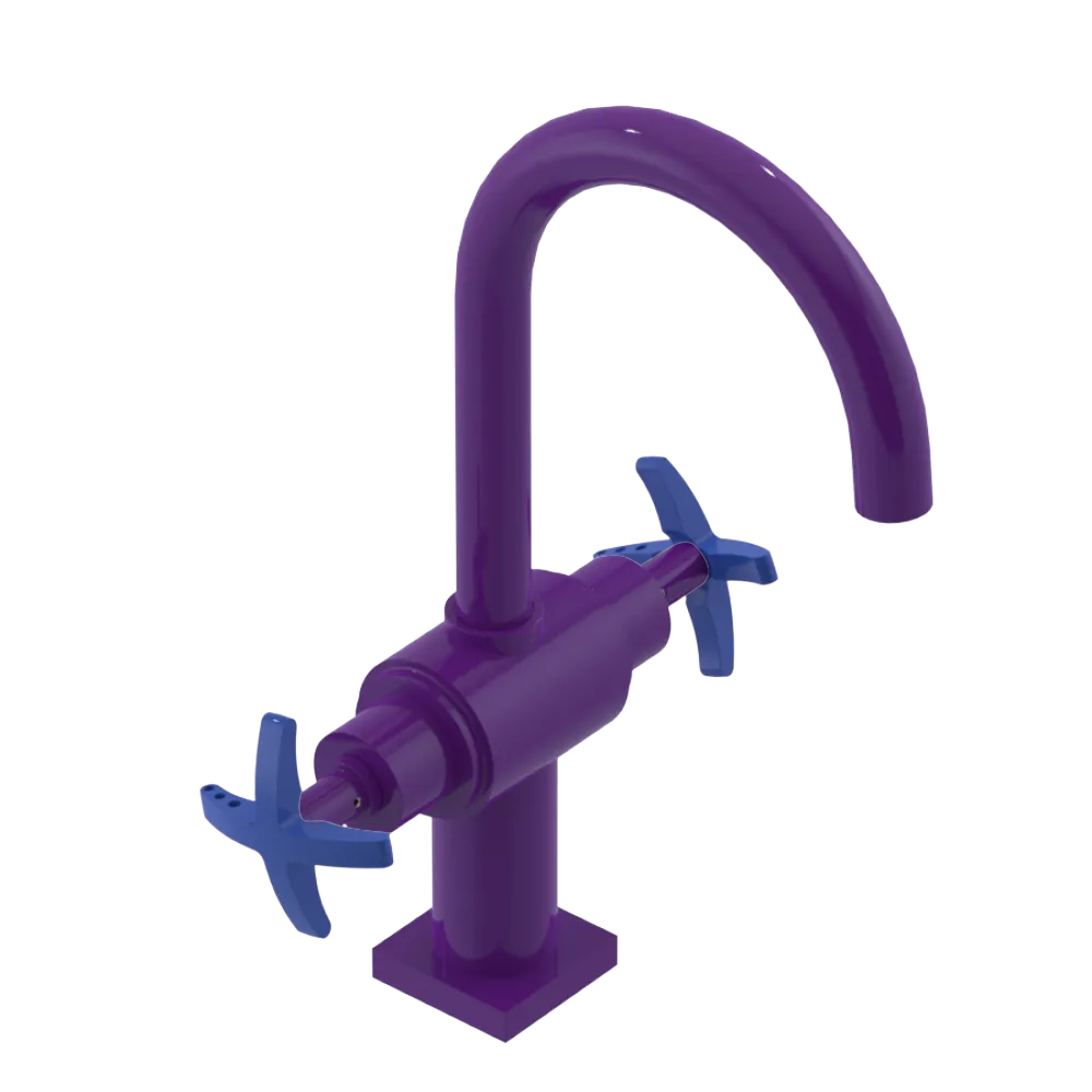 Rubinet Single Hole Dual Handle Lav. Set. (less drain) Purple Haze