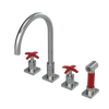 Rubinet Widespread Kitchen Set with Hand Spray Satin Nickel