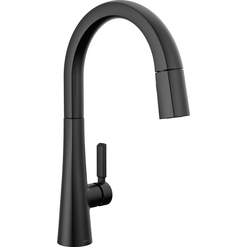 Monrovia Single Handle Pull-down Kitchen Faucet In Chrome Lumicoat - Matte Black