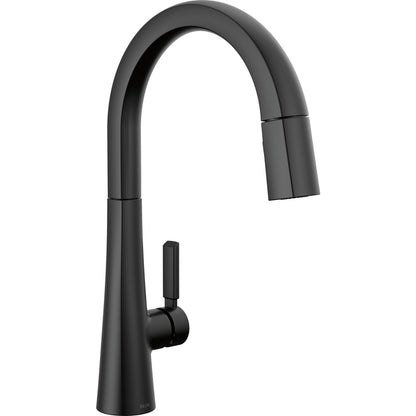 Monrovia Single Handle Pull-down Kitchen Faucet In Chrome Lumicoat - Matte Black