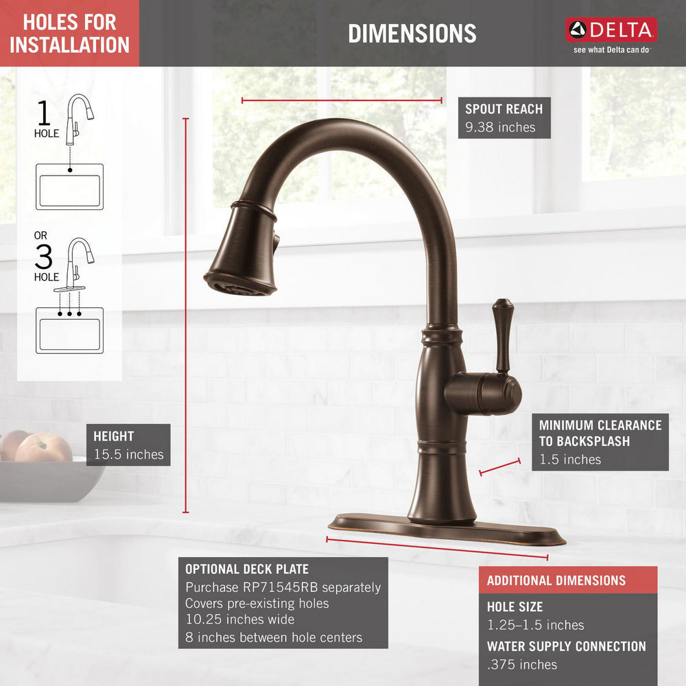Delta Single Handle Pull-Down Kitchen Faucet with ShieldSpray