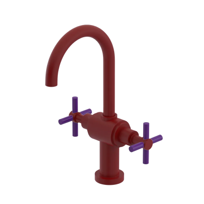 Rubinet Single Hole Dual Handle Lav. Set with LaSalle Spout (less drain) Maroon