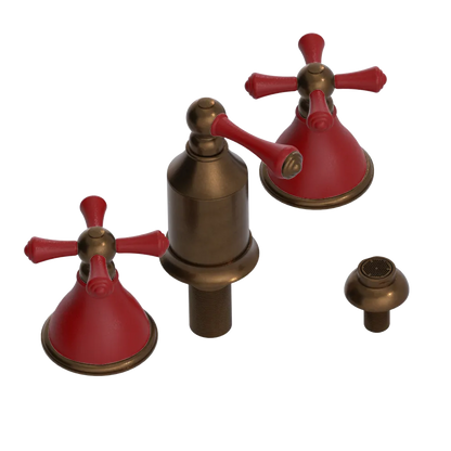 Rubinet Bidet Fitting with Spray, Diverter, and Vacum Breaker (Less Drain) Tuscan Brass