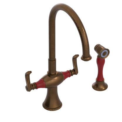 Rubinet Two Handle Single Hole Kitchen Set with Hand Spray Oil Rubbed Bronze