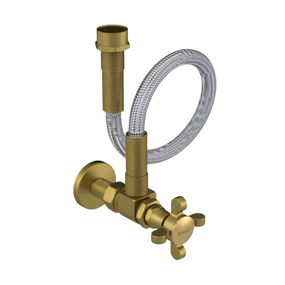 Rubinet Exposed Supply Kit (classic) x2 Antique Brass Matt