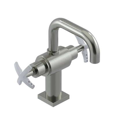 Rubinet Single Hole Dual Handle Lav. Set. with Genesis spout (less drain) Satin Nickel