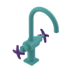 Rubinet Single Hole Dual Handle Lav. Set. (less drain) Aqua