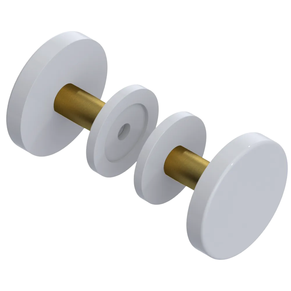 Rubinet Shower Door Knob (set) White
