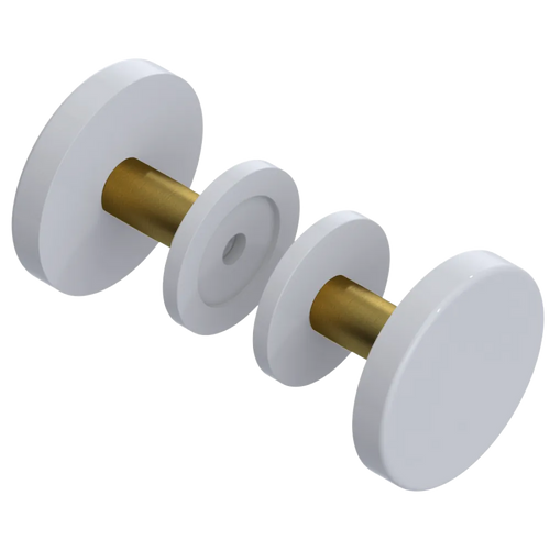 Rubinet Shower Door Knob (set) White