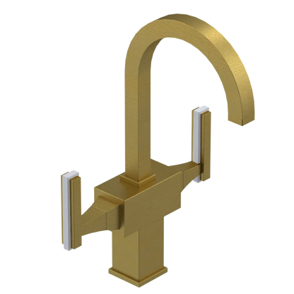 Rubinet Single Hole Dual Handle Lav. Set. (less drain) Antique Brass Matt