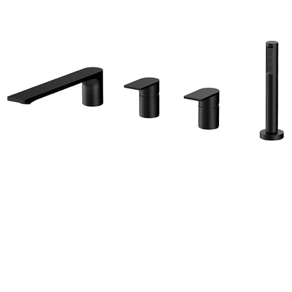 Aquabrass Deckmount tub filler with handshower and 2 mixers