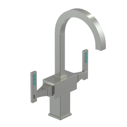 Rubinet Single Hole Dual Handle Lav. Set. (less drain) Satin Nickel