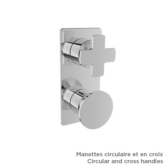 Baril Thermostatic pressure balanced shower valve with 3-way diverter (without handle)