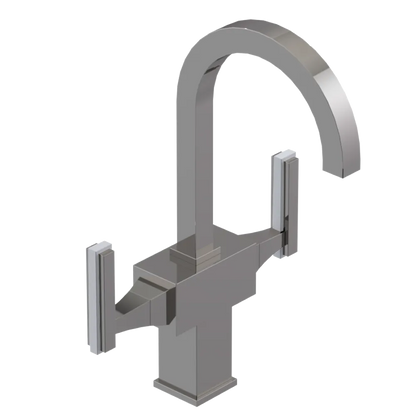 Rubinet Single Hole Dual Handle Lav. Set. (less drain) Polished Nickel
