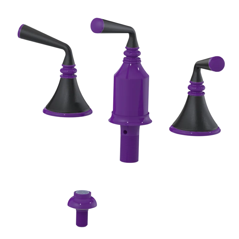 Rubinet Bidet Fitting with Spray, Diverter, and Vacum Breaker (Less Drain) Purple Haze