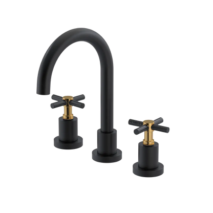 Rubinet Widespread Lav. Set. (less drain) Matt Black