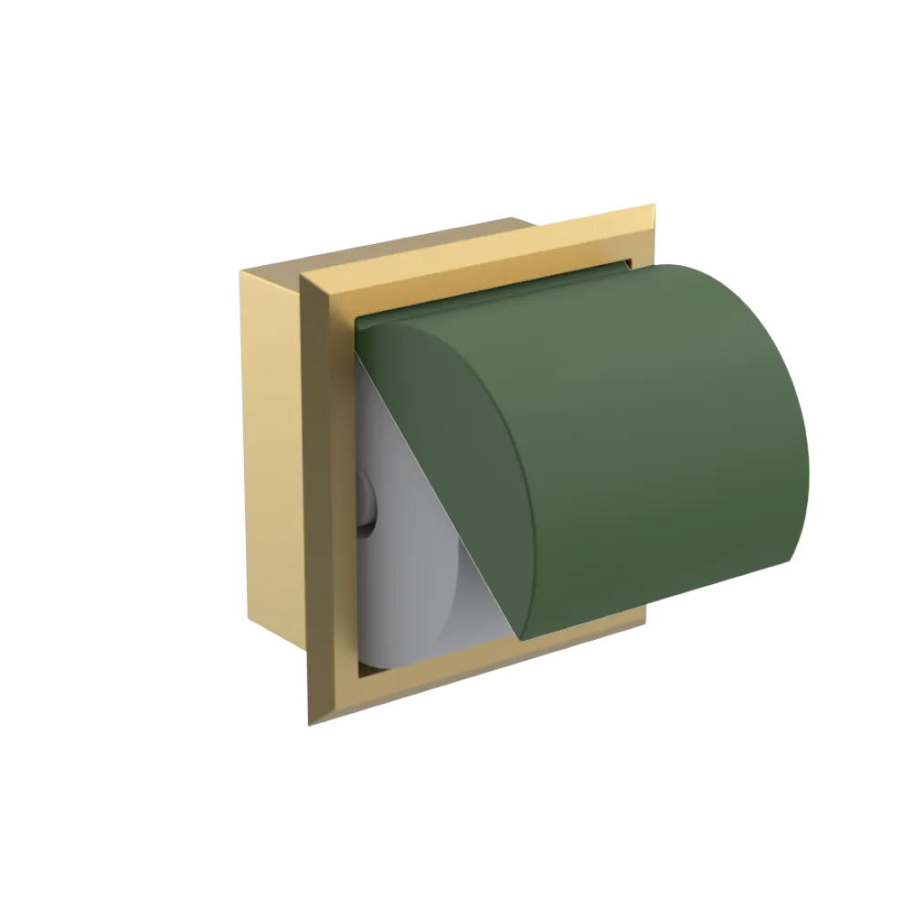 Rubinet RECESSED TOILET PAPER HOLDER Satin Brass
