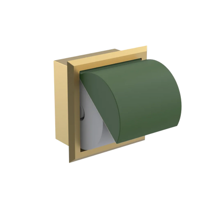 Rubinet RECESSED TOILET PAPER HOLDER Satin Brass