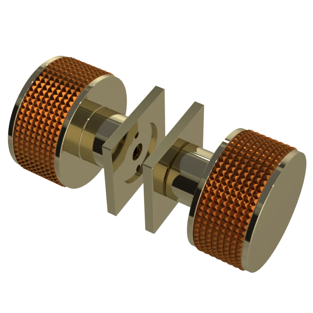 Rubinet Shower Door Knob (set) Natural Brass
