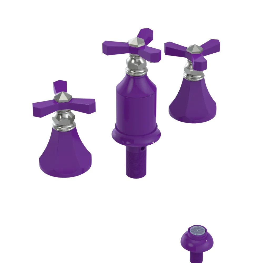 Rubinet Bidet Fitting with Spray, Diverter, and Vacum Breaker (Less Drain) Purple Haze