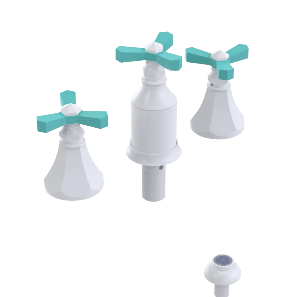 Rubinet Bidet Fitting with Spray, Diverter, and Vacum Breaker (Less Drain) White