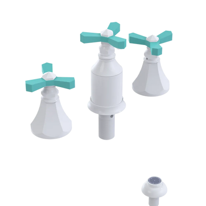 Rubinet Bidet Fitting with Spray, Diverter, and Vacum Breaker (Less Drain) White