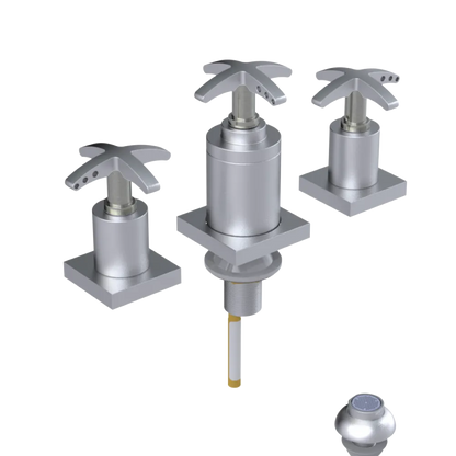 Rubinet Bidet Fitting with Spray, Diverter, and Vacuum Breaker (less drain) Satin Chrome