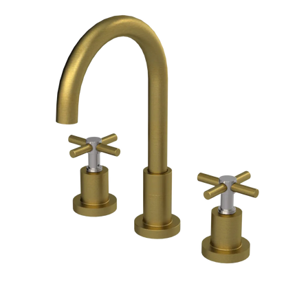 Rubinet Widespread Kitchen Set with LaSalle Spout Antique Brass Matt