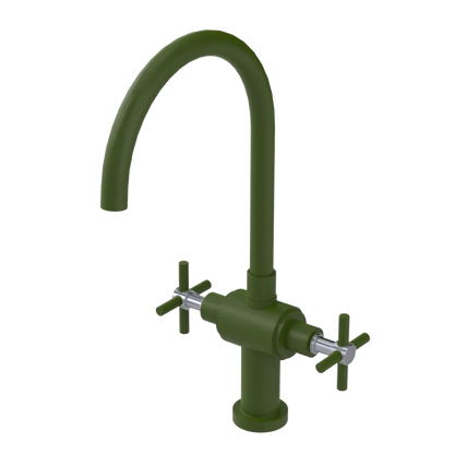 Rubinet Two Handle Single Hole Kitchen Set with LaSalle Spout Green Envy